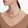 Collier Idyllia, tailles variées, motif floral, multicolore, plaqué or