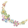 Collier Idyllia, tailles variées, motif floral, multicolore, plaqué or