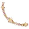 Collier Idyllia, tailles variées, motif floral, multicolore, plaqué or