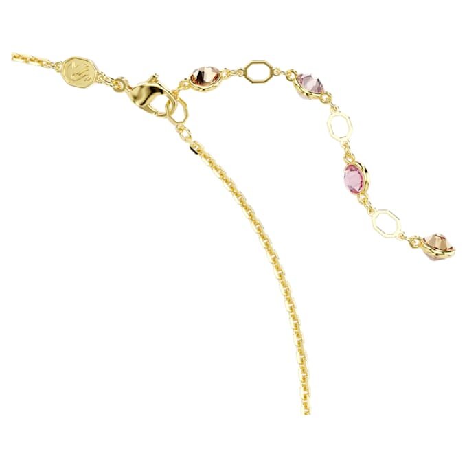 Collier Idyllia, tailles variées, motif floral, multicolore, plaqué or