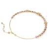 Collier Idyllia, tailles variées, motif floral, multicolore, plaqué or