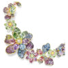 Collier Idyllia : tailles variées, pavé, fleur, multicolore, plaqué or