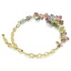 Collier Idyllia : tailles variées, pavé, fleur, multicolore, plaqué or
