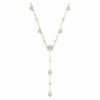 Collier Imber en Y, taille ronde, blanc, plaqué or Collier Imber en Y, taille ronde, blanc, plaqué or