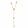Collier Imber en Y, taille ronde, blanc, plaqué or Collier Imber en Y, taille ronde, blanc, plaqué or
