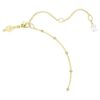 Collier Imber en Y, taille ronde, blanc, plaqué or Collier Imber en Y, taille ronde, blanc, plaqué or
