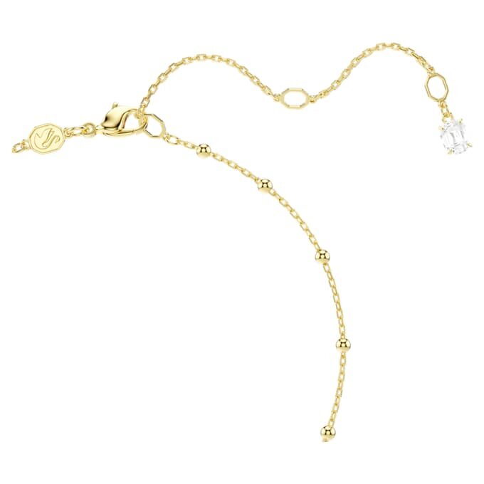 Collier Imber en Y, taille ronde, blanc, plaqué or Collier Imber en Y, taille ronde, blanc, plaqué or