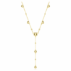 Collier Imber en Y, taille ronde, blanc, plaqué or Collier Imber en Y, taille ronde, blanc, plaqué or