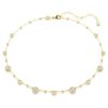 Collier Imber, taille ronde, motif dispersé, blanc, plaqué or