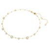 Collier Imber, taille ronde, motif dispersé, blanc, plaqué or