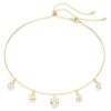 Collier Imber, tailles variées, blanc, plaqué or