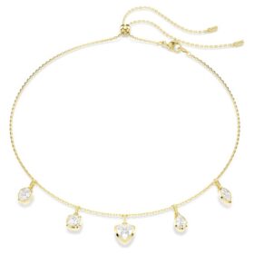 Collier Imber, tailles variées, blanc, plaqué or