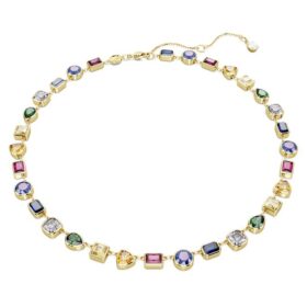 Collier Imber, tailles variées, multicolore, plaqué or