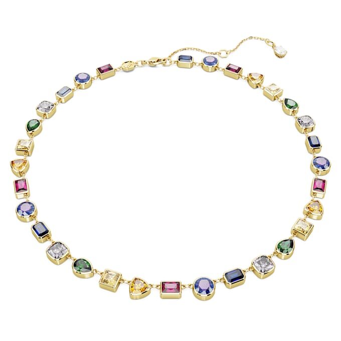 Collier Imber, tailles variées, multicolore, plaqué or