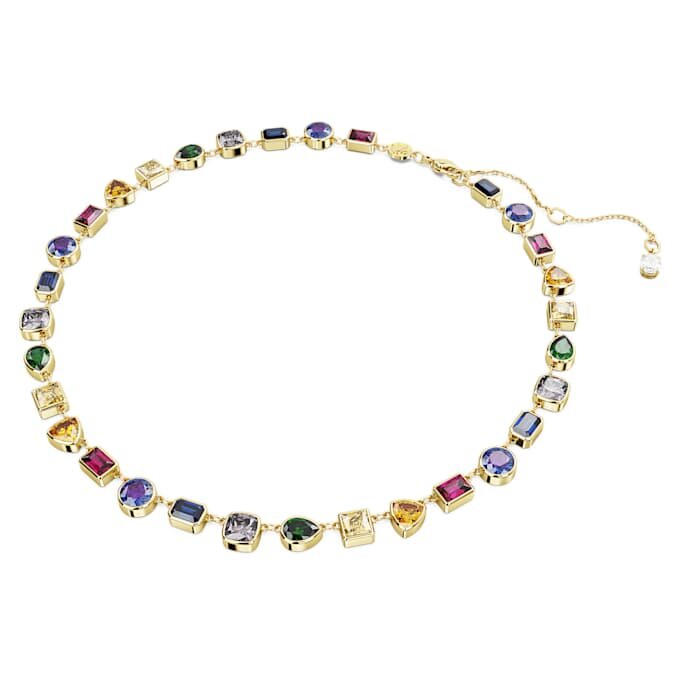 Collier Imber, tailles variées, multicolore, plaqué or