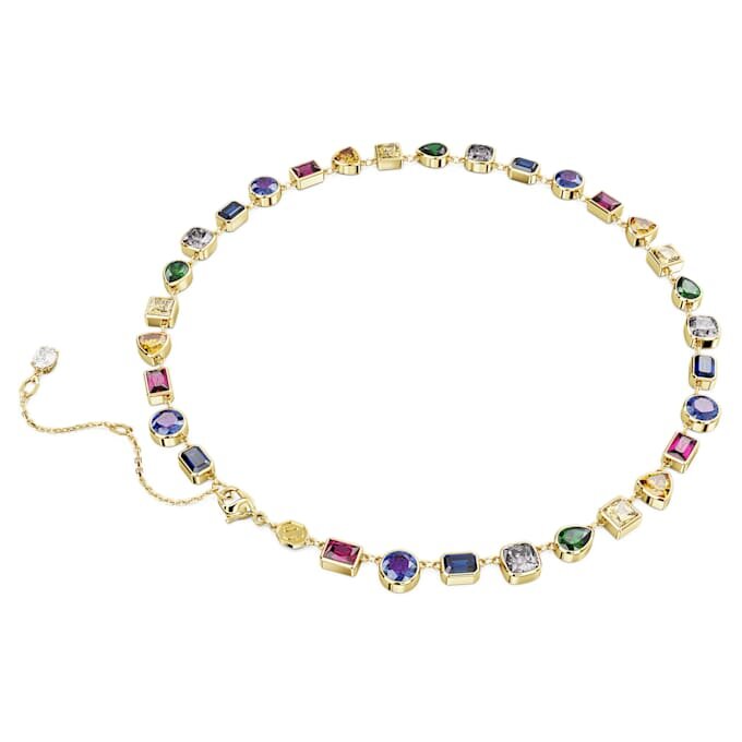 Collier Imber, tailles variées, multicolore, plaqué or