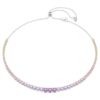 Collier Matrix à dégradé de cristaux ronds, multicolore, plaqué rhodium