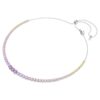 Collier Matrix à dégradé de cristaux ronds, multicolore, plaqué rhodium