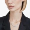 Collier Matrix à dégradé de zircons ronds, blanc, plaqué rhodium