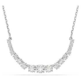 Collier Matrix à dégradé de zircons ronds, blanc, plaqué rhodium