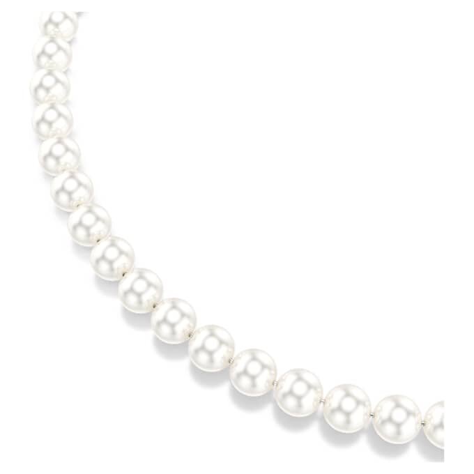 Collier Matrix Perles de cristal, blanc, plaqué rhodium Collier Matrix Perles de cristal, blanc, plaqué rhodium