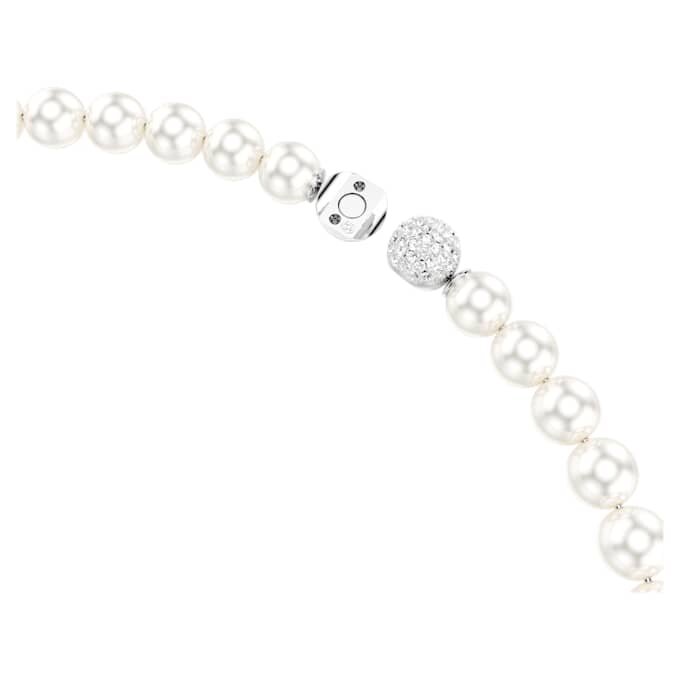 Collier Matrix Perles de cristal, blanc, plaqué rhodium Collier Matrix Perles de cristal, blanc, plaqué rhodium
