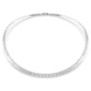 Collier Matrix, taille baguette, blanc, plaqué rhodium