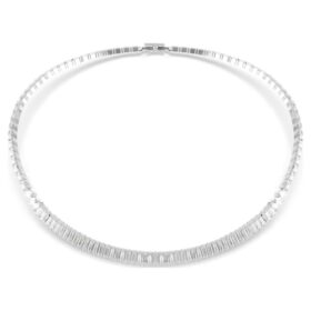 Collier Matrix, taille baguette, blanc, plaqué rhodium Collier Matrix, taille baguette, blanc, plaqué rhodium