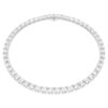 Collier Matrix Tennis, taille carrée, blanc, plaqué rhodium Collier Matrix Tennis, taille carrée, blanc, plaqué rhodium