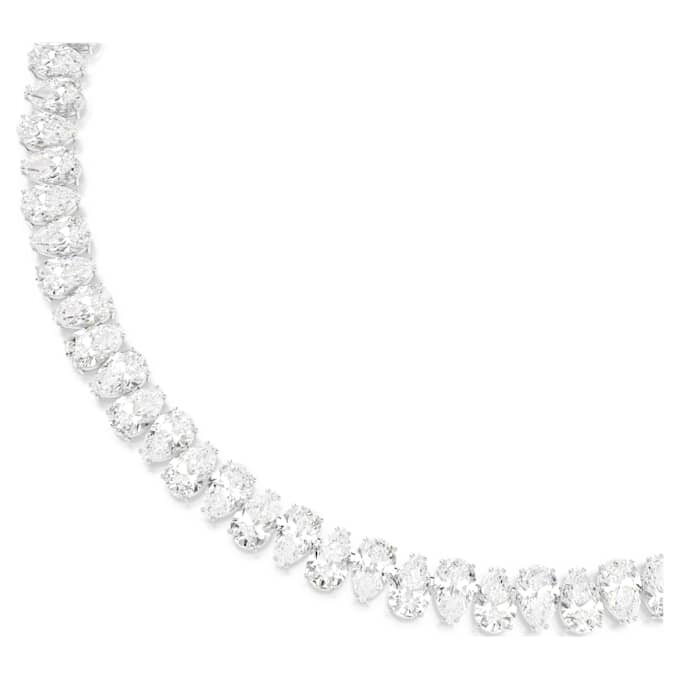 Collier Matrix Tennis, taille poire, blanc, plaqué rhodium Collier Matrix Tennis, taille poire, blanc, plaqué rhodium