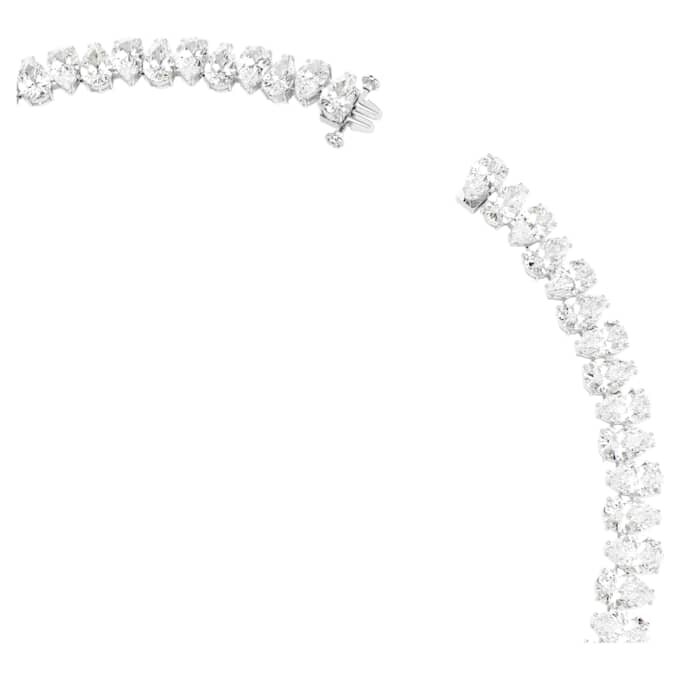 Collier Matrix Tennis, taille poire, blanc, plaqué rhodium Collier Matrix Tennis, taille poire, blanc, plaqué rhodium