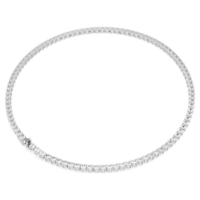 Collier Matrix Tennis, taille ronde, blanc, plaqué rhodium Collier Matrix Tennis, taille ronde, blanc, plaqué rhodium