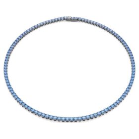 Collier Matrix Tennis, taille ronde, bleu, plaqué ruthénium Collier Matrix Tennis, taille ronde, bleu, plaqué ruthénium