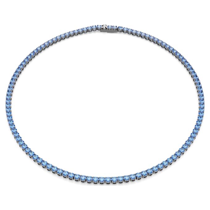 Collier Matrix Tennis, taille ronde, bleu, plaqué ruthénium Collier Matrix Tennis, taille ronde, bleu, plaqué ruthénium