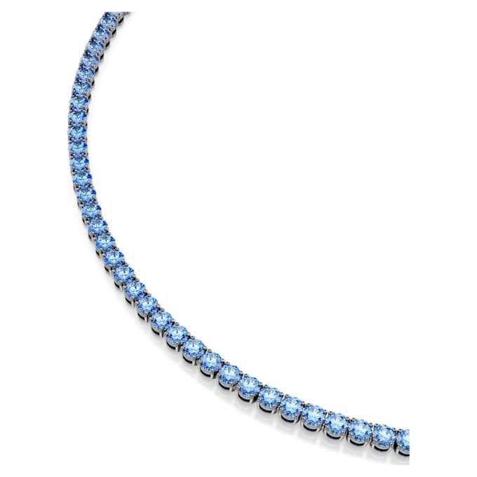 Collier Matrix Tennis, taille ronde, bleu, plaqué ruthénium Collier Matrix Tennis, taille ronde, bleu, plaqué ruthénium