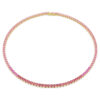 Collier Matrix Tennis, taille ronde, rose, plaqué or Collier Matrix Tennis, taille ronde, rose, plaqué or