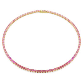 Collier Matrix Tennis, taille ronde, rose, plaqué or Collier Matrix Tennis, taille ronde, rose, plaqué or