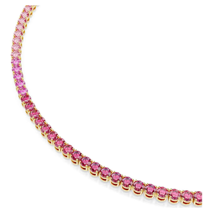Collier Matrix Tennis, taille ronde, rose, plaqué or Collier Matrix Tennis, taille ronde, rose, plaqué or