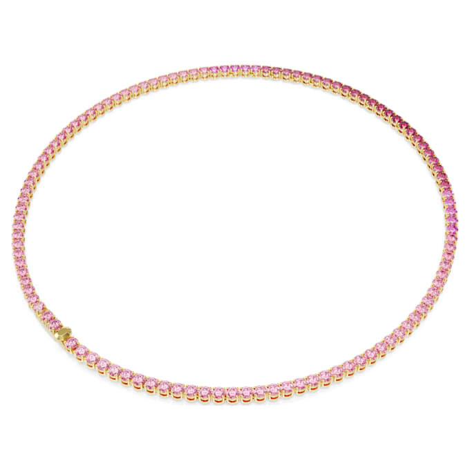 Collier Matrix Tennis, taille ronde, rose, plaqué or Collier Matrix Tennis, taille ronde, rose, plaqué or