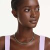 Collier Matrix Tennis, taille ronde, vert, plaqué ruthénium Collier Matrix Tennis, taille ronde, vert, plaqué ruthénium