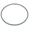 Collier Matrix Tennis, taille ronde, vert, plaqué ruthénium Collier Matrix Tennis, taille ronde, vert, plaqué ruthénium