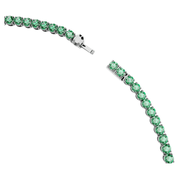 Collier Matrix Tennis, taille ronde, vert, plaqué ruthénium Collier Matrix Tennis, taille ronde, vert, plaqué ruthénium