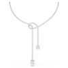 Collier Matrix Y Perle de cristal, taille ronde, blanche, plaqué rhodium Collier Matrix Y Perle de cristal, taille ronde, blanche, plaqué rhodium