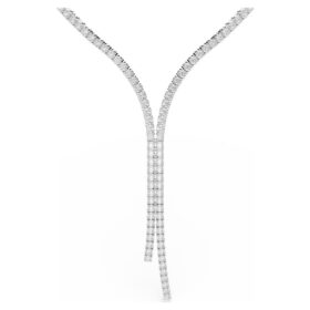 Collier Matrix Y, taille ronde, blanc, plaqué rhodium Collier Matrix Y, taille ronde, blanc, plaqué rhodium
