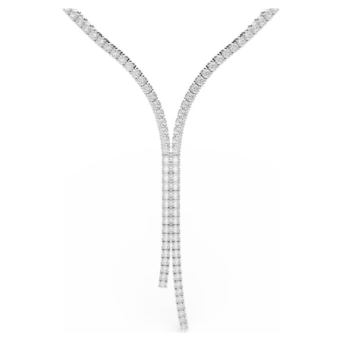 Collier Matrix Y, taille ronde, blanc, plaqué rhodium Collier Matrix Y, taille ronde, blanc, plaqué rhodium