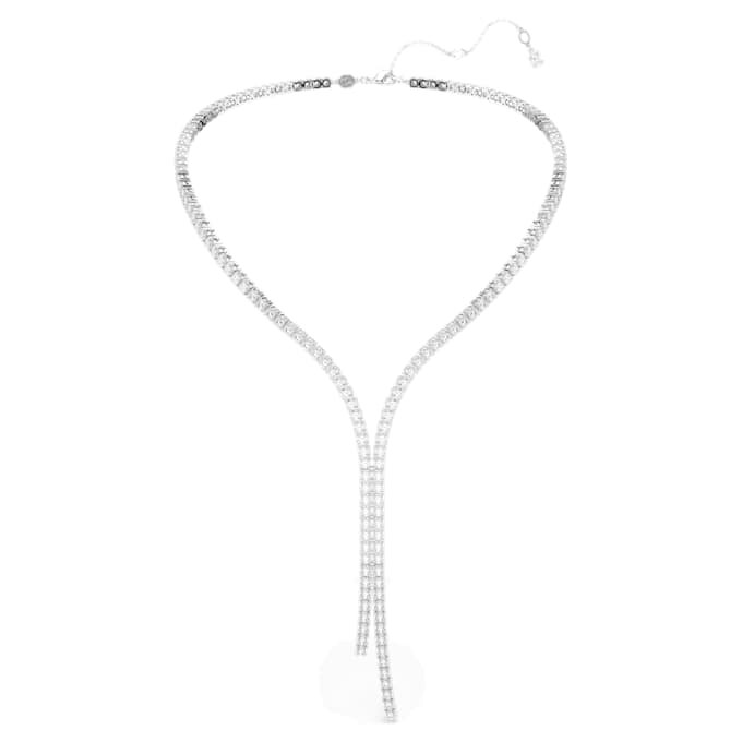 Collier Matrix Y, taille ronde, blanc, plaqué rhodium Collier Matrix Y, taille ronde, blanc, plaqué rhodium
