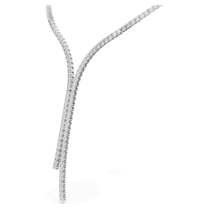 Collier Matrix Y, taille ronde, blanc, plaqué rhodium Collier Matrix Y, taille ronde, blanc, plaqué rhodium