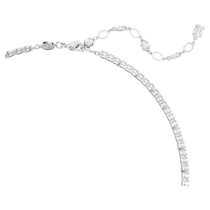 Collier Matrix Y, tailles variées, blanc, plaqué rhodium Collier Matrix Y, tailles variées, blanc, plaqué rhodium