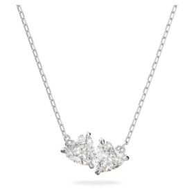 Collier Mesmera en forme de cœur, blanc, plaqué rhodium Collier Mesmera en forme de cœur, blanc, plaqué rhodium