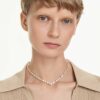 Collier Mesmera, tailles variées, blanc, plaqué or Collier Mesmera, tailles variées, blanc, plaqué or
